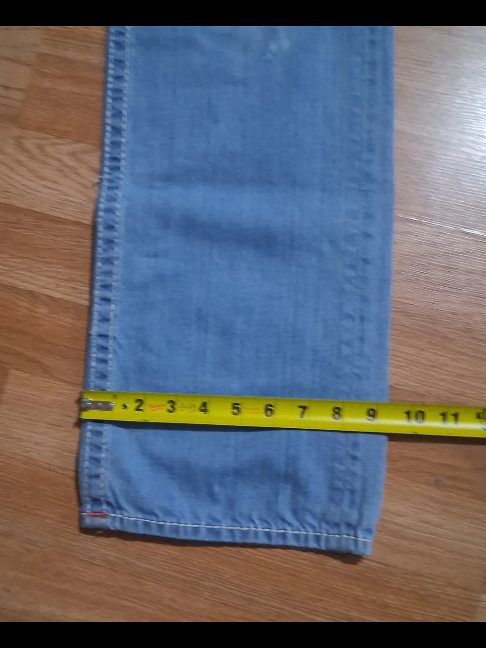 True Religion Light Blue Straight Leg Distressed Jeans